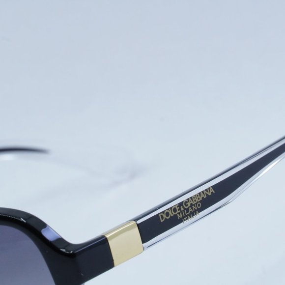 NEW DOLCE&GABBANA DG6134 675/79 BLACK/CLEAR GRADIENT BLUE SUNGLASSES - Picture 5 of 10
